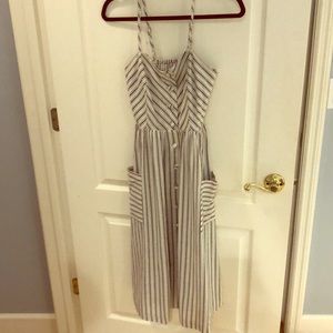 Anthropologie ticking stripe sundress. New!